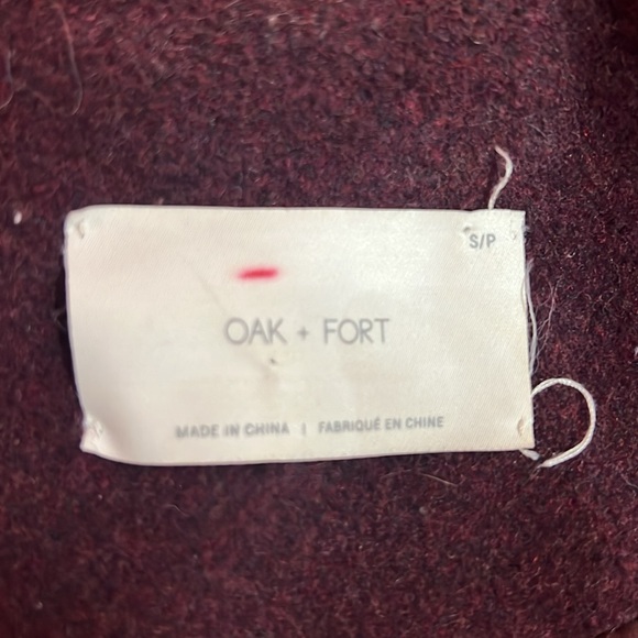 Oak + Fort Burgendy Wool Blend Button Down Winter Coat. Size S - Picture 9 of 10